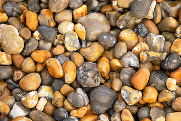 sea shore brown pebbles background