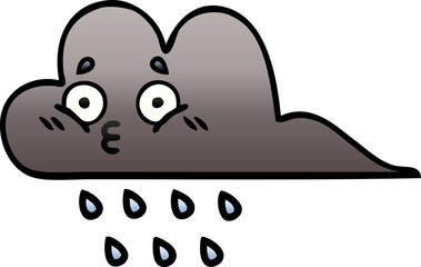 gradient shaded cartoon storm rain cloud