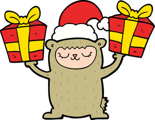 cartoon christmas bear