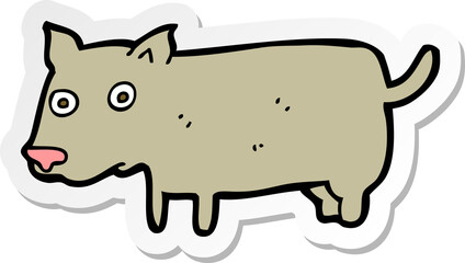 sticker of a cartoon little dog