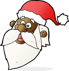 cartoon jolly santa claus face
