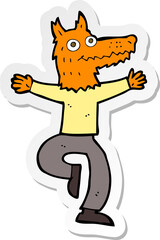 sticker of a cartoon fox man