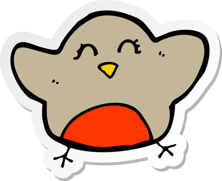 recommend clip art: sticker of a cartoon robin