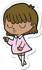 sticker of a cartoon woman