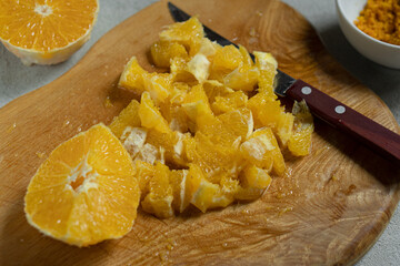 The process of making keto jam from oranges. Photo Recipe. Step by step recipe.