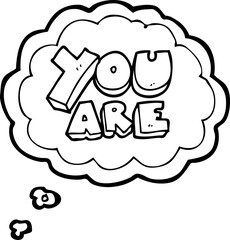 thought bubble cartoon you are text