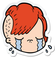 Fototapeta premium sticker of a cartoon female face