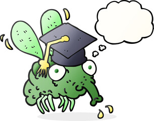 thought bubble cartoon fly graduate