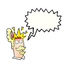 speech bubble textured cartoon man with exploding head