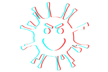 Coronavirus, Covid-19 in blue and pink colors