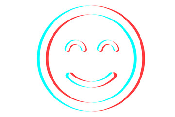 Smile icon Vector illustration in blue red and white colors