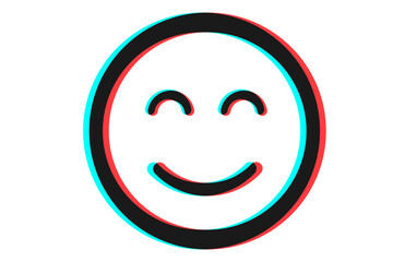 Smile icon Vector illustration in blue red and black colors
