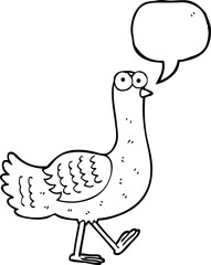 speech bubble cartoon bird