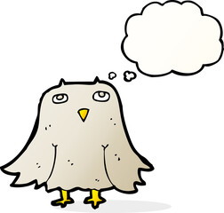 cartoon owl with thought bubble