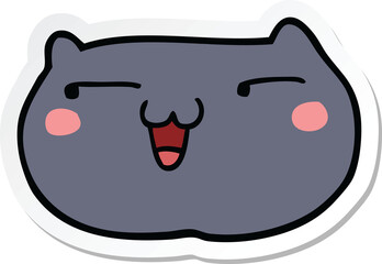 sticker of a cartoon cat face