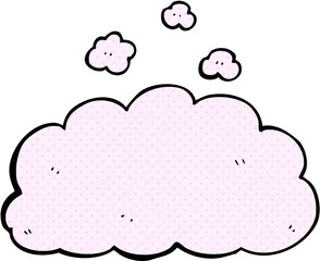cartoon fluffy pink cloud