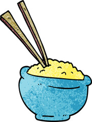 cartoon doodle tasty bowl of rice