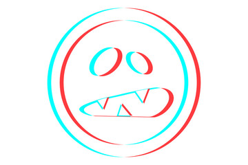 Obraz premium Smile or Emoji icon illustration in blue and red colors for Halloween day