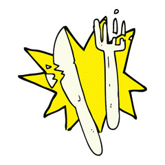 cartoon cracked plastic cutlery