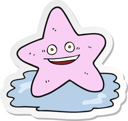 sticker of a cartoon starfish