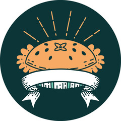 icon of tattoo style amazing pie