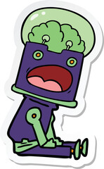 sticker of a cartoon robot