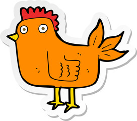 sticker of a cartoon hen