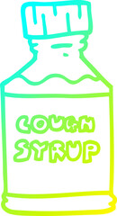 cold gradient line drawing cartoon cough syrup