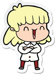 sticker of a cartoon woman