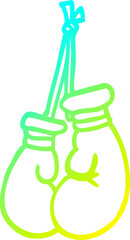 cold gradient line drawing cartoon boxing gloves