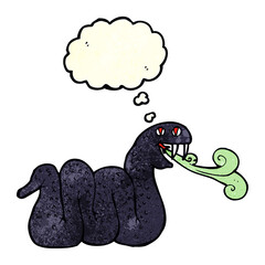 cartoon snake with thought bubble