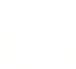 Christmas Cat Chalk Drawing