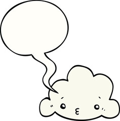 cartoon cloud and speech bubble