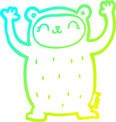 cold gradient line drawing cute cartoon bear