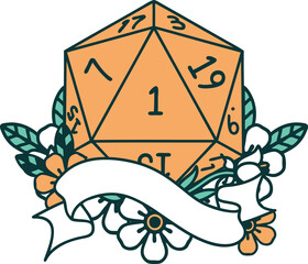 natural one d20 dice roll illustration