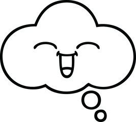line drawing cartoon thought bubble