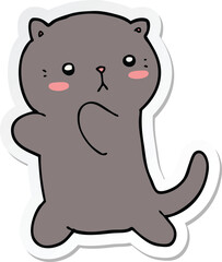 sticker of a cute cartoon cat