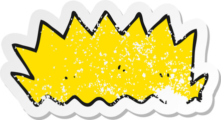 retro distressed sticker of a cartoon explosion