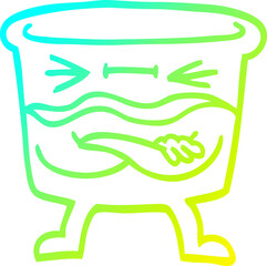 cold gradient line drawing cartoon whisky glass