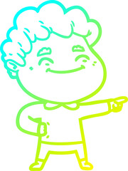 cold gradient line drawing cartoon friendly man