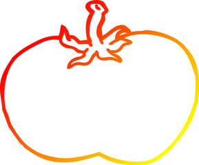 warm gradient line drawing cartoon tomato