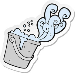 sticker of a cartoon cleaning bucket