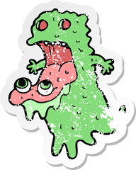 retro distressed sticker of a cartoon gross ghost