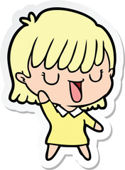 sticker of a cartoon woman