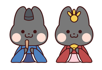 ひな人形/黒うさぎ