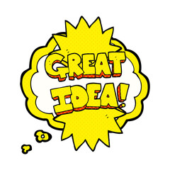 thought bubble cartoon great idea symbol