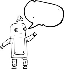 speech bubble cartoon robot