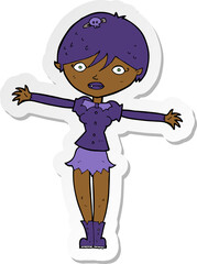 sticker of a cartoon vampire girl