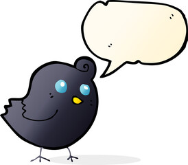 cartoon bird with speech bubble
