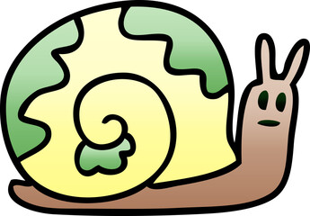 quirky gradient shaded cartoon snail